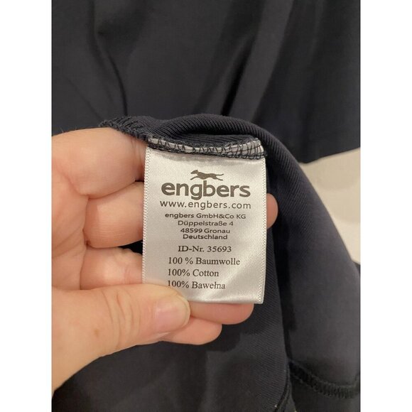 Engbers Shirt Mens XL Black Organic Cotton Crewneck Casual Basic Germany Classic - Picture 4 of 6